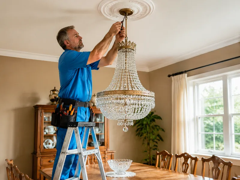 Chandelier installation