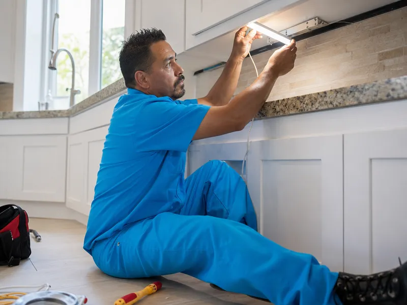 Under cabinet lighting installation
