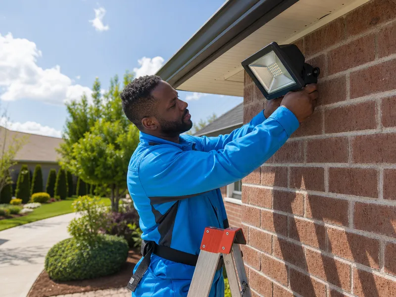 Outdoor floodlight installation