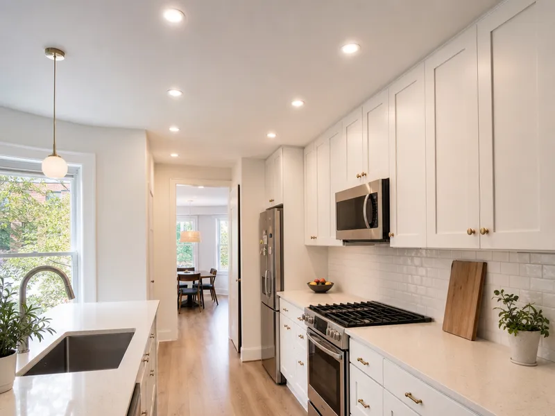 Brooklyn brownstone kitchen recessed lights