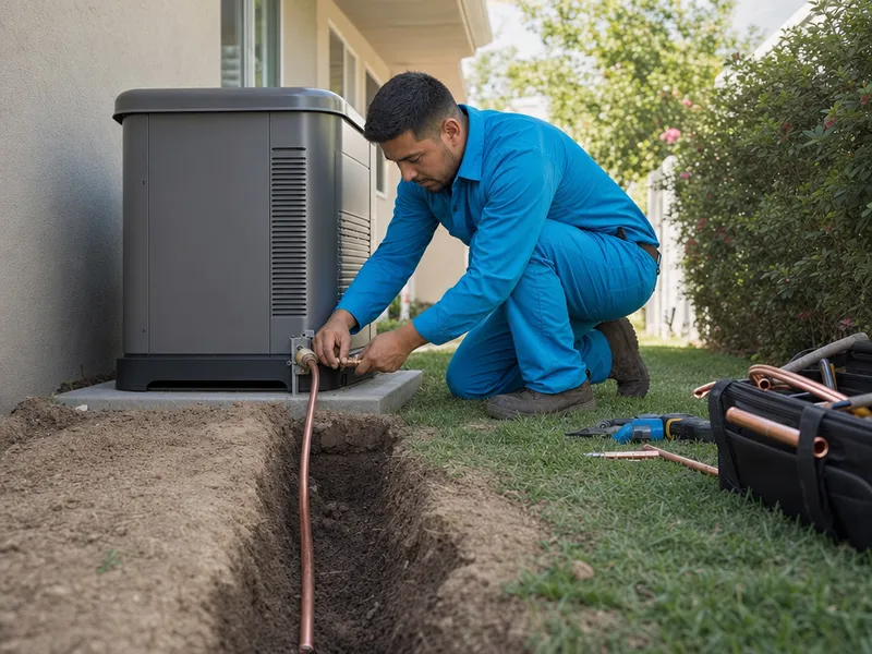 Generator fuel line installation