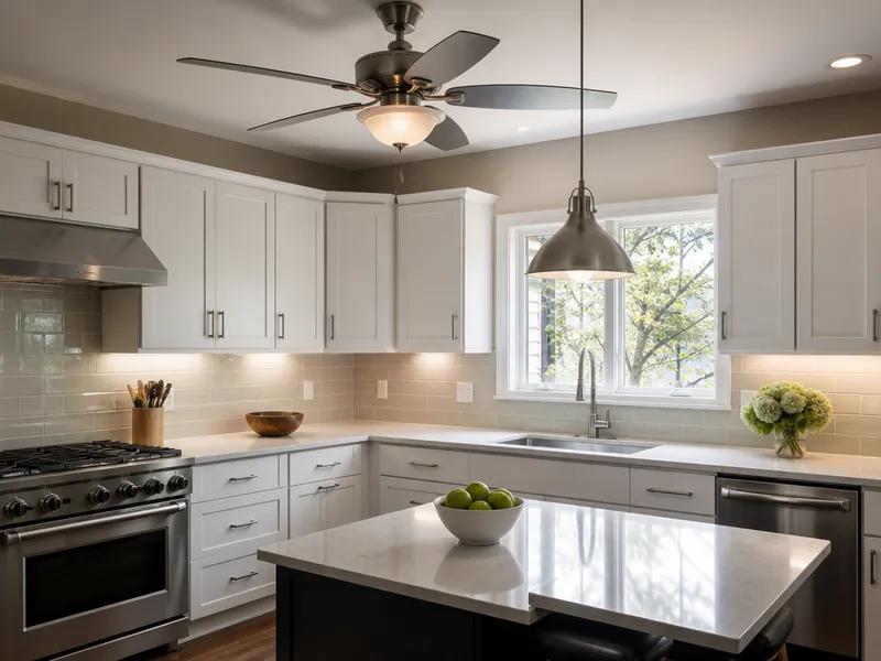 Ceiling fan with light kit