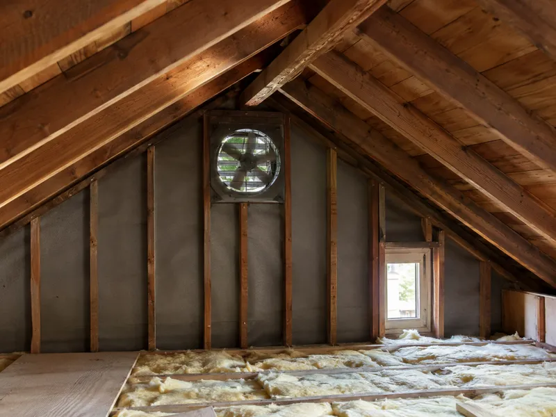 Gable-mounted attic fan