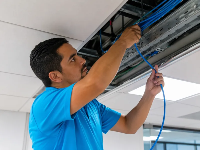 Structured cabling (CAT6, CAT5e, fiber optic)