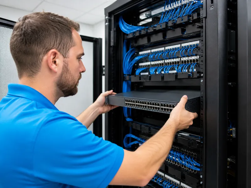 Rack mounting and patch panel setup