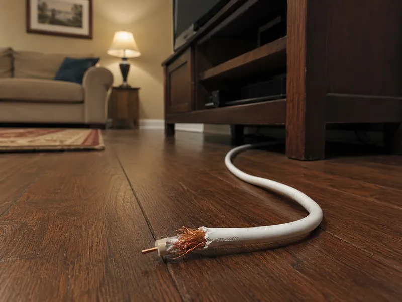 Damaged cable — cut or exposed wires
