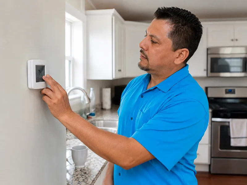 Programmable thermostat, Queens row house