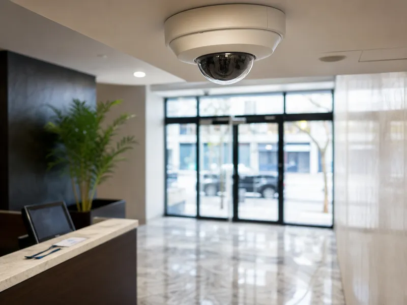 Dome cameras for a Manhattan office lobby