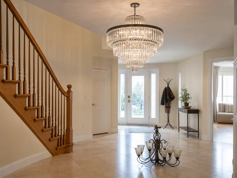 Chandelier replacement, Staten Island home