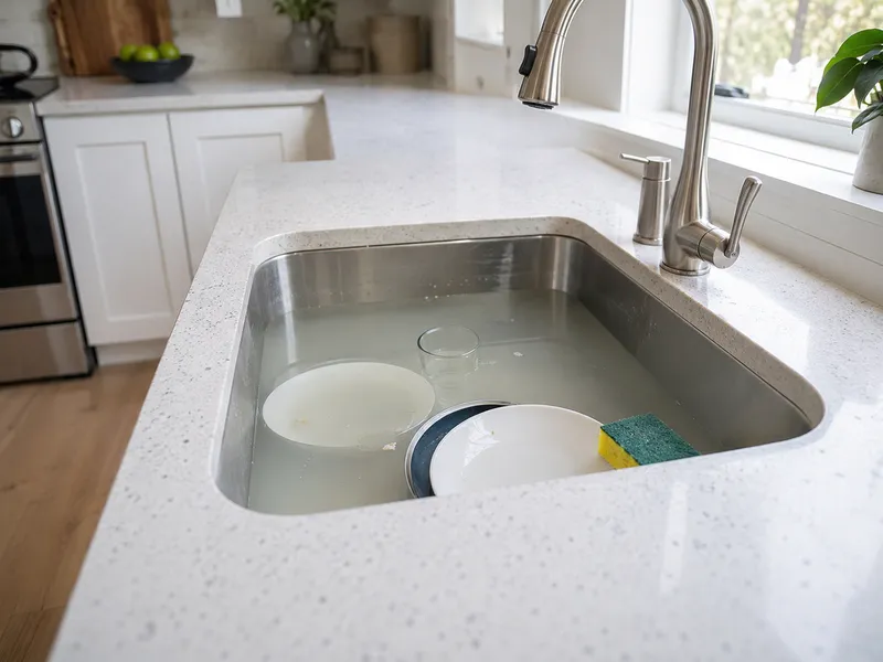 Clogged kitchen sink
