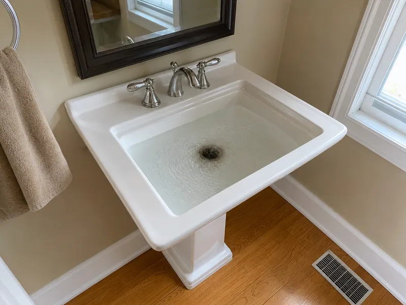 Clogged bathroom sink