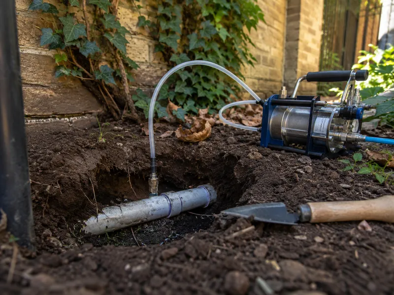 Underground pipe, Manhattan townhouse