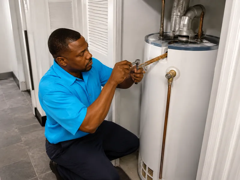 Gas water heater anode rod replacement