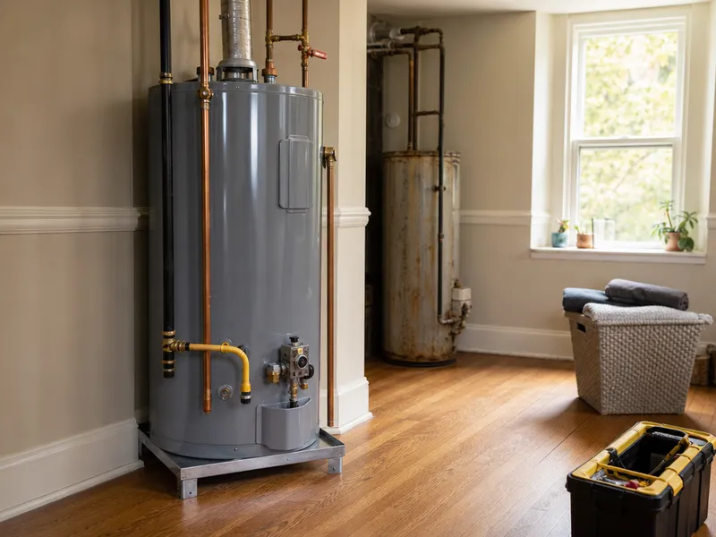 Gas water heater, Brooklyn brownstone