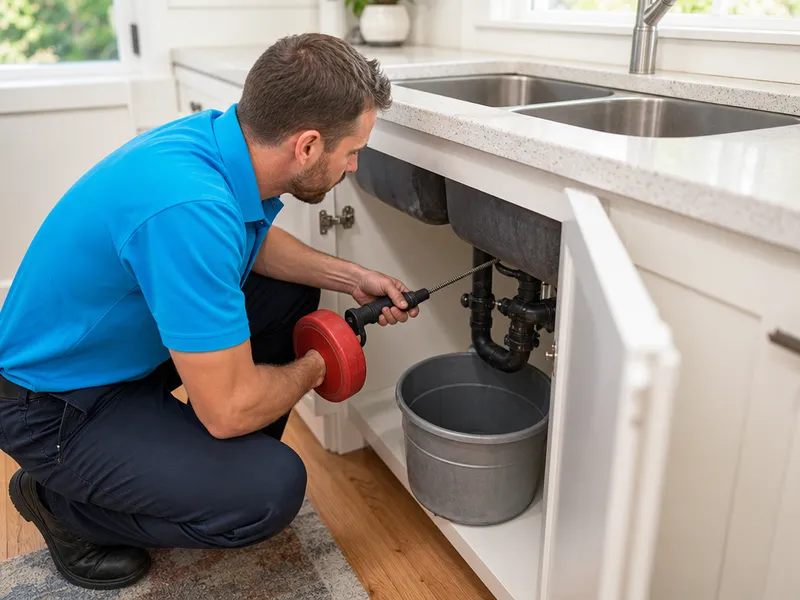 Kitchen sink drain cleaning