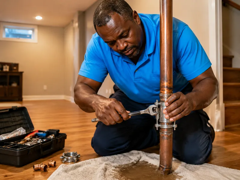Bronx basement burst pipe
