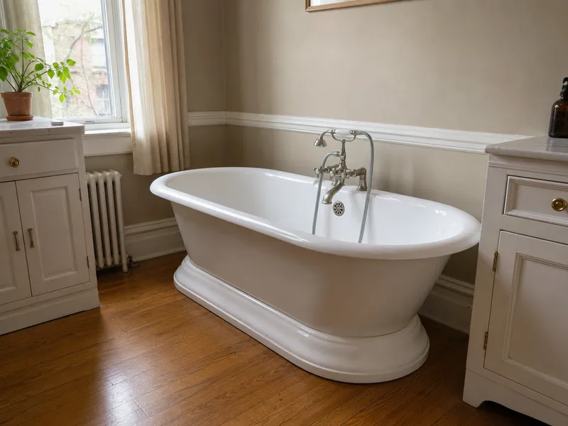 Cast iron tub, Brooklyn brownstone
