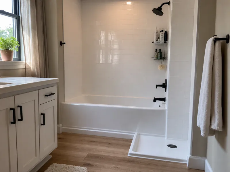 Shower pan and tub, Williamsburg rental