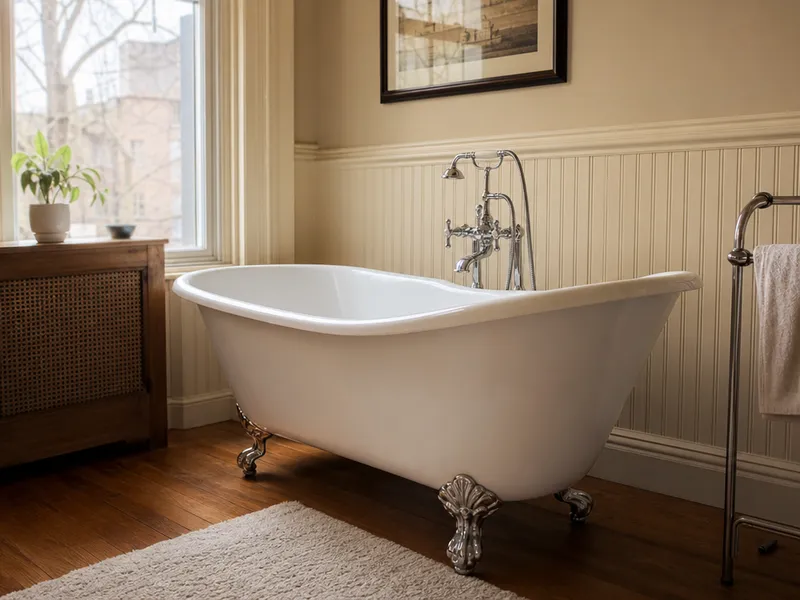 Freestanding tub, Brooklyn brownstone