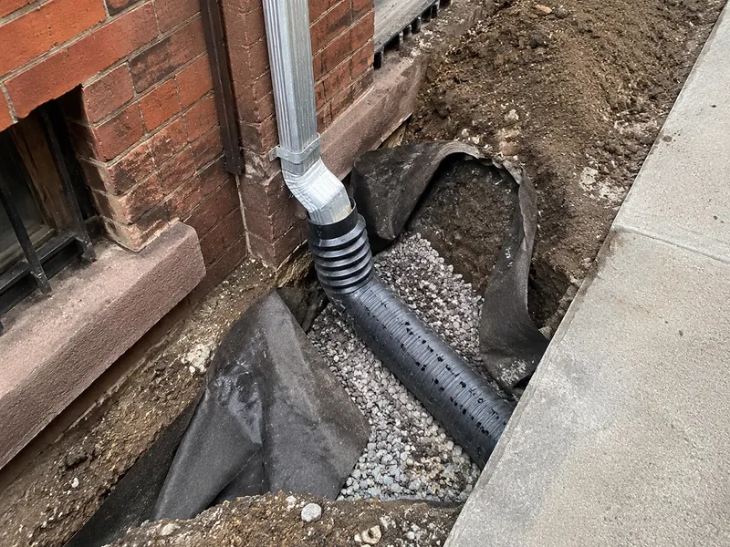 Downspout French drain