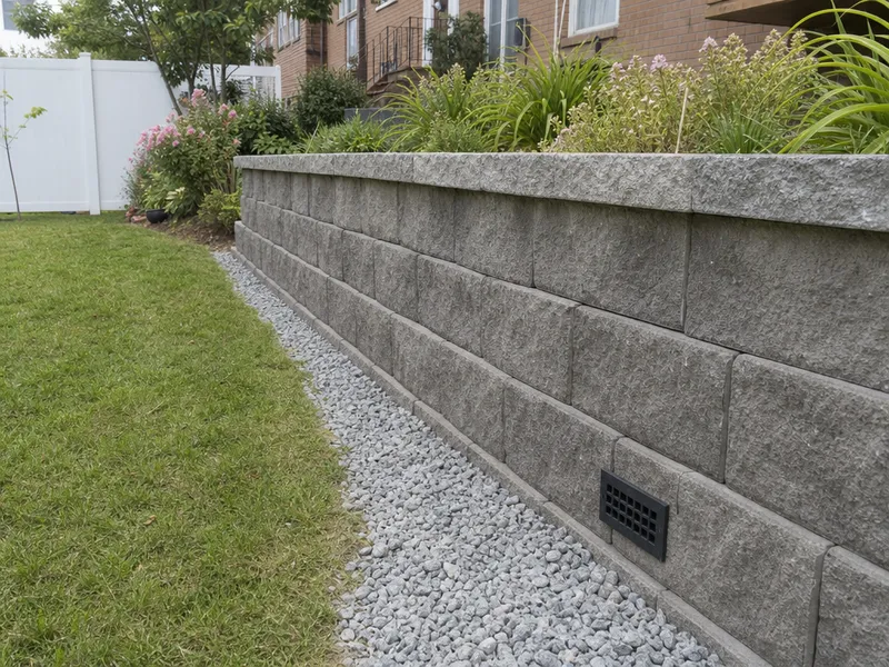 Retaining wall drain