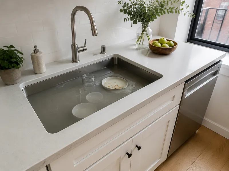 Clogged kitchen sink