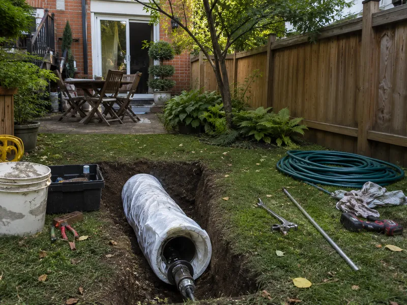 Sewer line, Brooklyn backyard