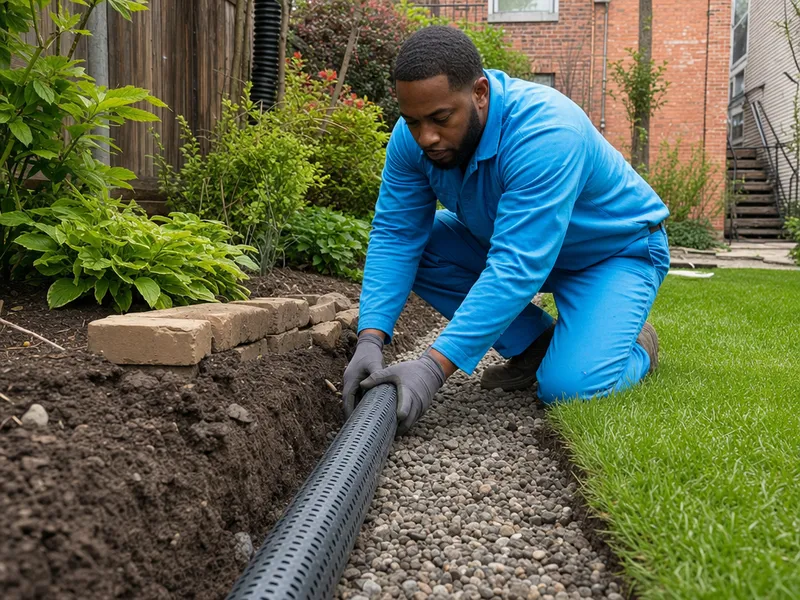 French drain installation