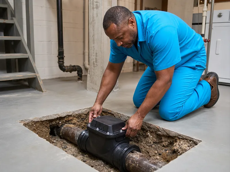 Backwater valve installation
