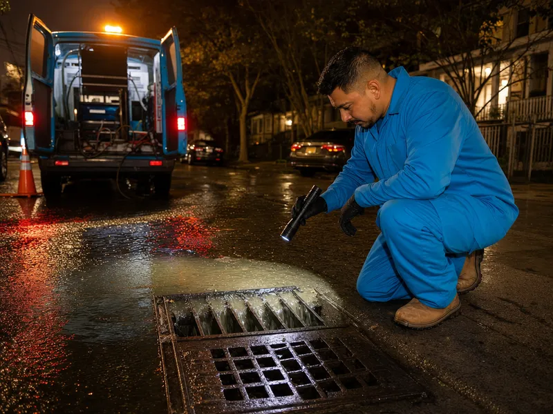 Emergency storm drain service