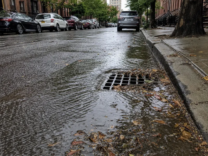 Clogged storm drain