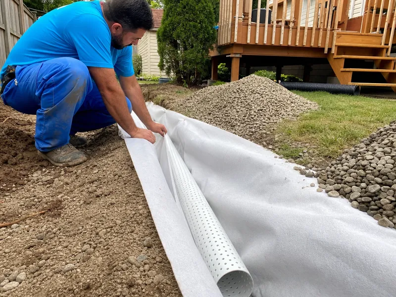French drain installation