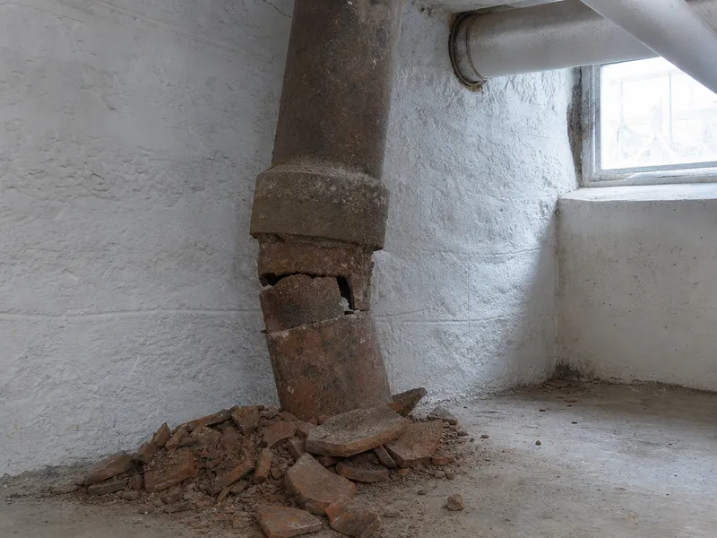 Old clay tile failure