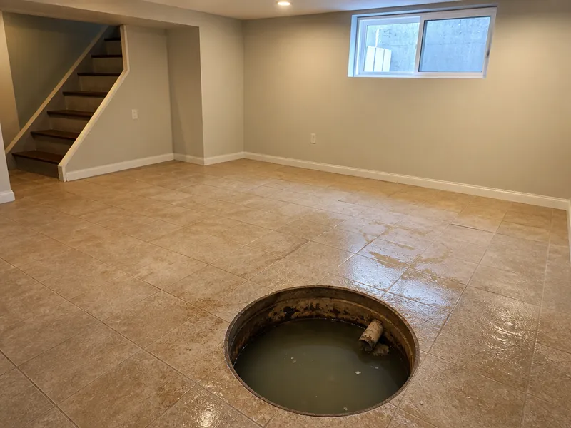 Drain tile with sump pump failure