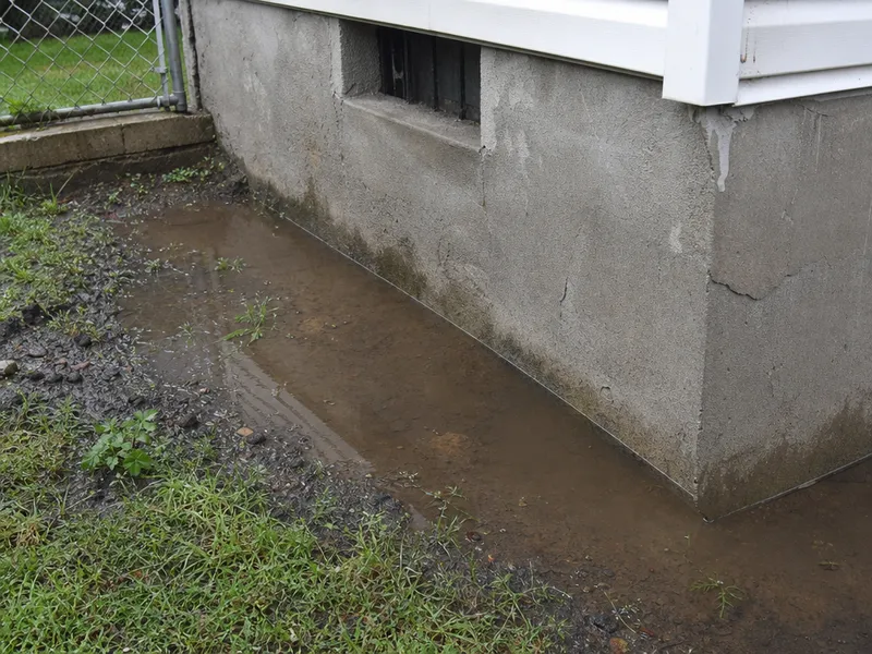 Improperly graded drain tile