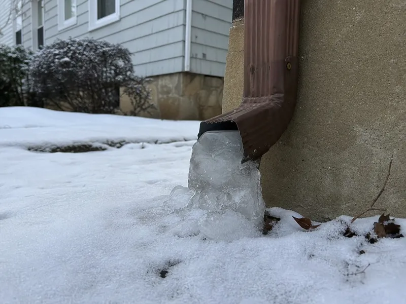 Frozen drain tile