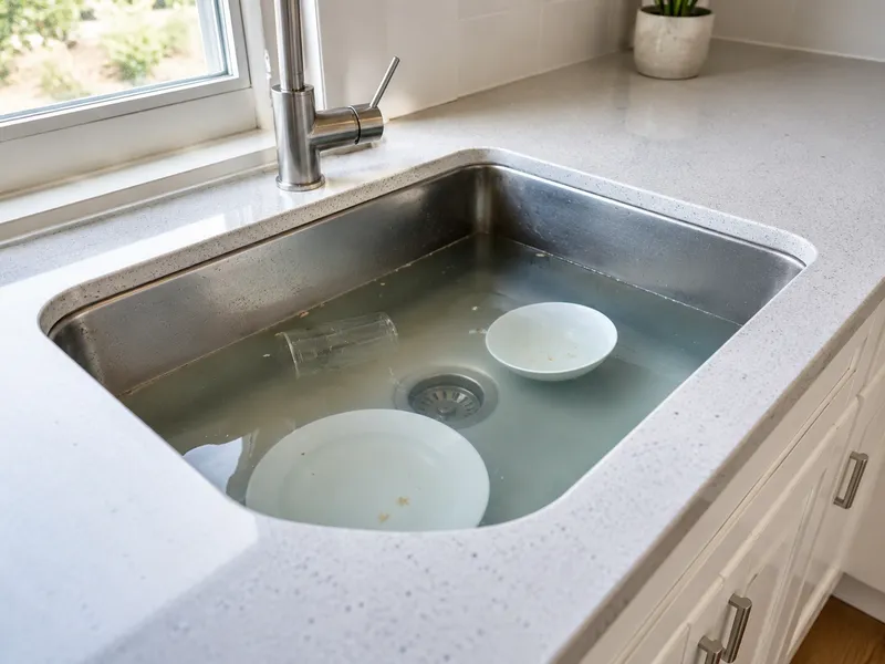 Slow kitchen sink drain