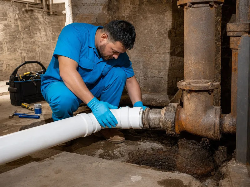 Sewer tap installation