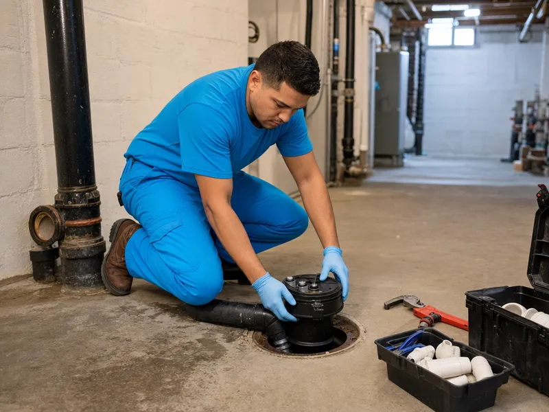 Backwater valve installation
