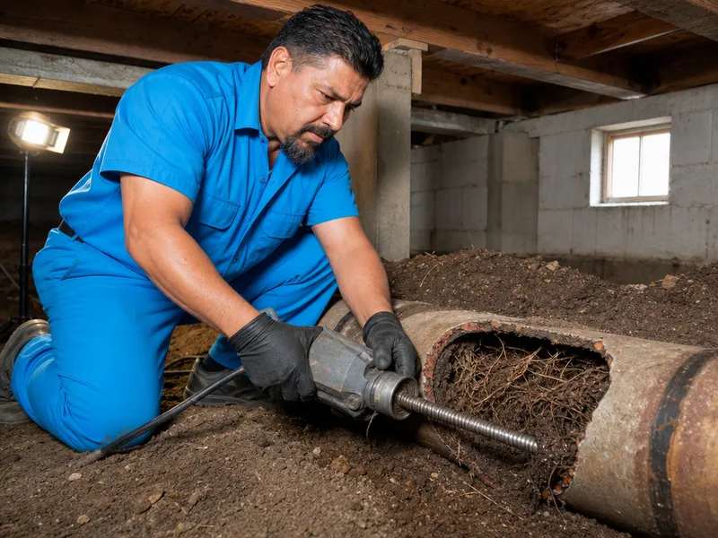 Tree root removal from sewer lines