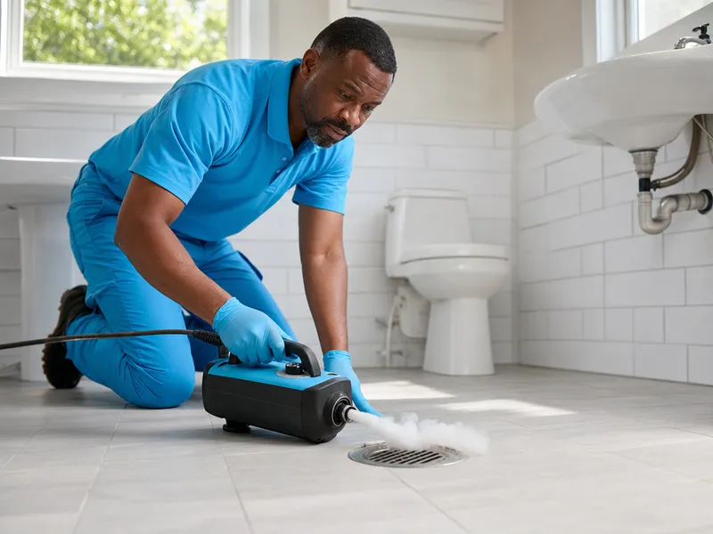 Sewer line odor diagnosis and repair