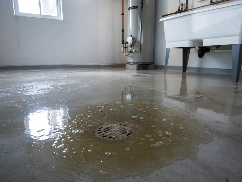 Sewage backup in basement or tub