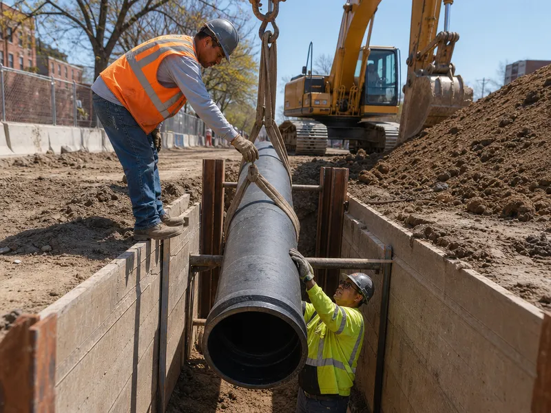 Sewer construction for new buildings
