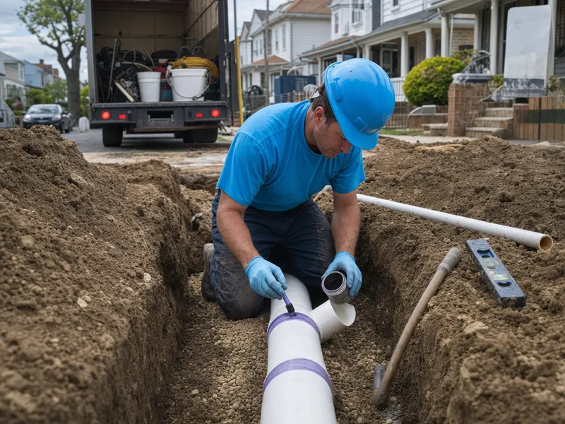Sewer line installation