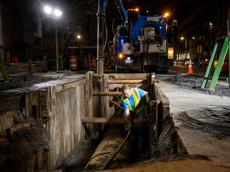 Emergency sewer construction