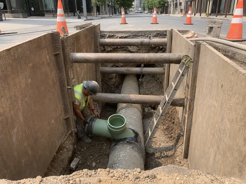 Sewer tap to city main