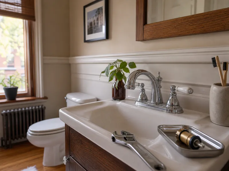 Bathroom faucet, Brooklyn brownstone