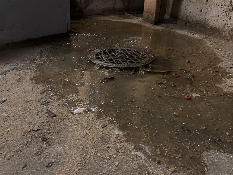 Sewage backup in floor drain