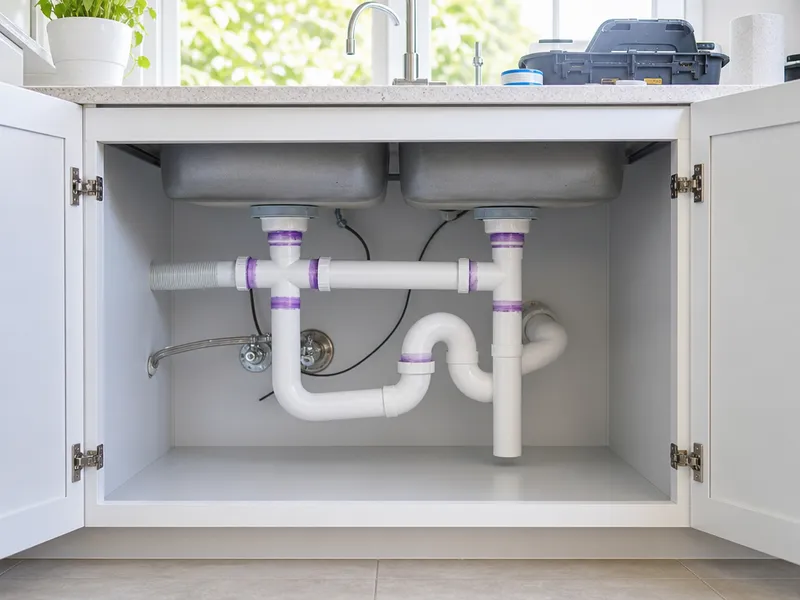 PVC drain pipe installation