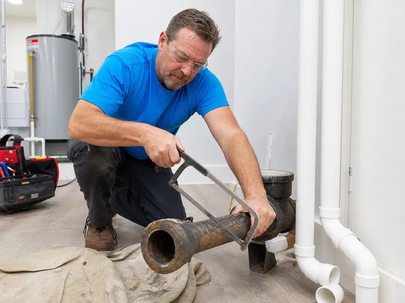 Cast-iron drain replacement, Staten Island